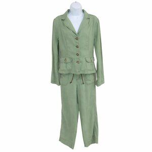 DKNY Linen Jacket & Crop Pant Set | Size 4